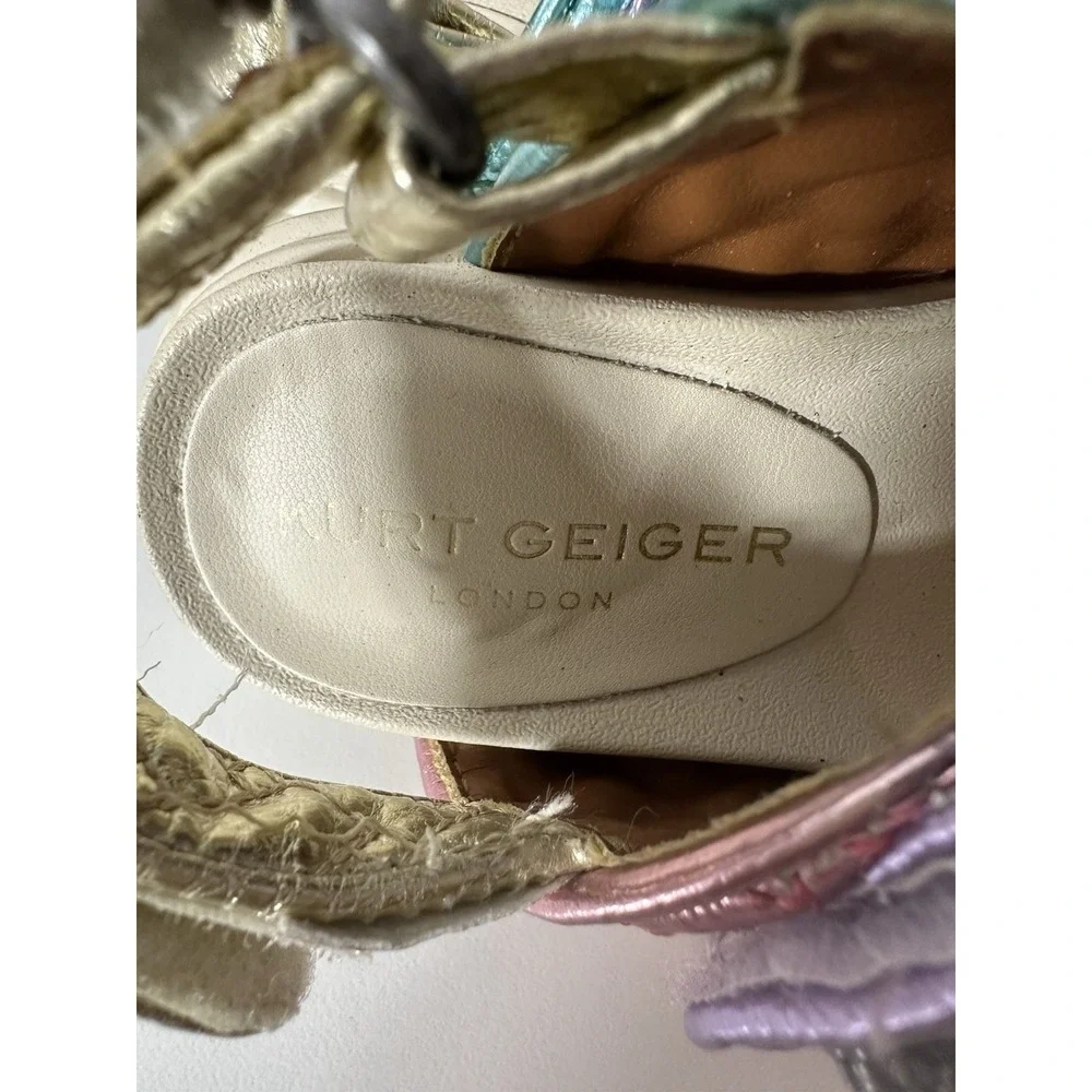 Kurt‎ Geiger Sandals Kids Size 6 Metallic Rainbow Designer Shoes Unicorn